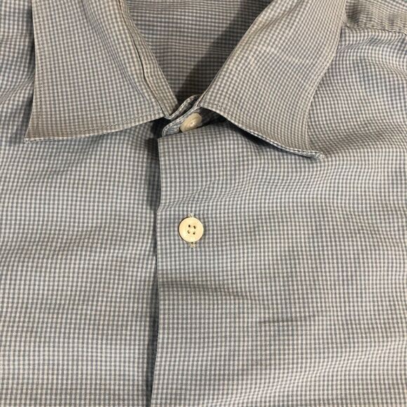 Perry‎ Ellis Shirt Mens Medium Blue Preppy Oxford Button Up Collar Long Sleeve - Picture 2 of 6